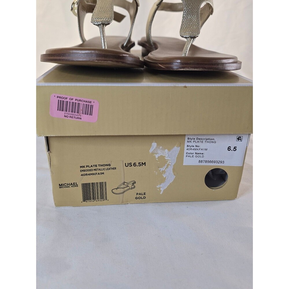 Michael Kors Women's MK Plate Flat Thong Sandals Size 6.5m - Picture 8 of 8